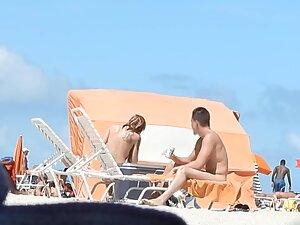 Voyeur can't stop looking at skinny nudist girl Picture 4