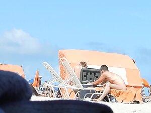 Voyeur can't stop looking at skinny nudist girl Picture 5