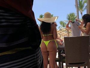 Hot bubble butt in a bar by the swimming pool Picture 7