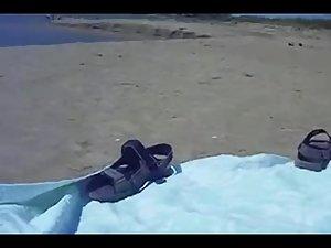 Kinky couple filming their beach fuck Picture 2