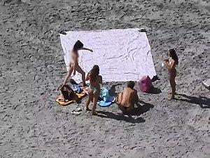 Topless and nudity of hot group of beach girls Picture 2