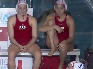 Sexy water polo girls during the match Picture 5