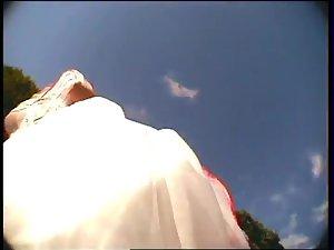Bride acicdentally shows under gown Picture 5