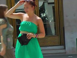 Hot tourist girl's see through dress
