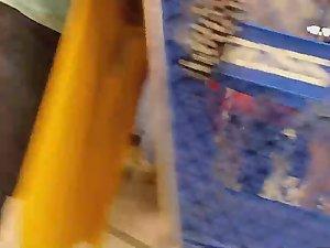 Pink panties peeking out of shorts Picture 3