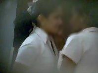 School girls spied as they kiss Picture 7