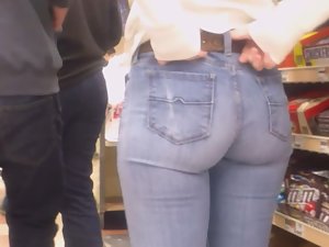Tight jeans get pulled up