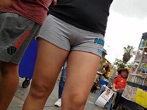 Gigantic pussy cameltoe in cotton shorts Picture 2