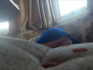 Teen girl lying down on a sofa Picture 4