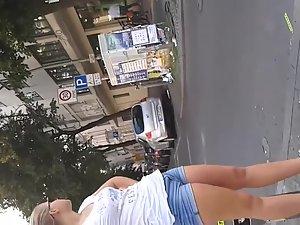 Bored teenage girl spied on the street Picture 6