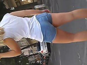 Bored teenage girl spied on the street