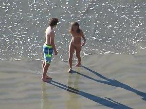 Three nudists and one shy guy in shorts Picture 5