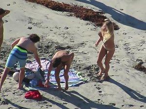 Three nudists and one shy guy in shorts Picture 7