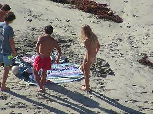 Three nudists and one shy guy in shorts Picture 8