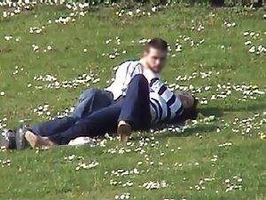 Teens masturbate each other in a park Picture 2