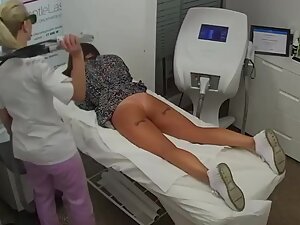 Spying on slutty girl during ass and pussy hair removal
