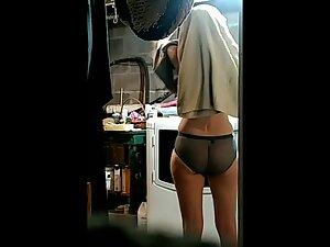 Peeping on her big ass in transparent panties Picture 7