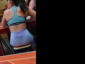 Thick asian ass sitting in tight spandex Picture 1