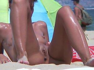 Delicious pussy of a nudist girl