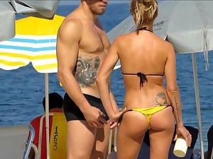 Funny bird tattoo above a perfect ass Picture 1