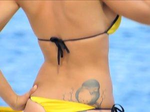 Funny bird tattoo above a perfect ass Picture 8