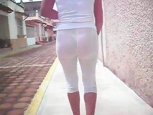 See through white pants make her a slut Picture 3