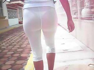 See through white pants make her a slut Picture 5