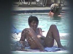 Fuckable nude milfs enjoying it on a pool Picture 2