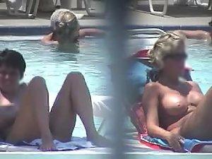 Fuckable nude milfs enjoying it on a pool Picture 6
