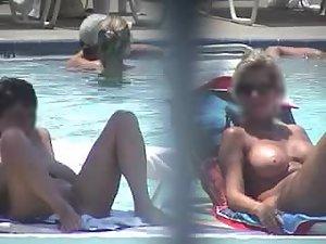 Fuckable nude milfs enjoying it on a pool Picture 7