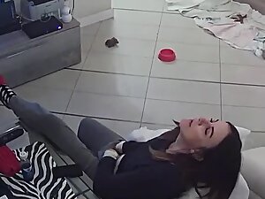 Housewife's subtle orgasm caught on hidden camera