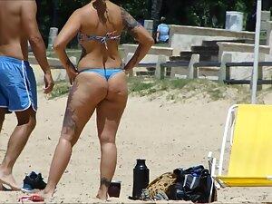 Tattooed girl's ass gets great shape when she crouches Picture 7