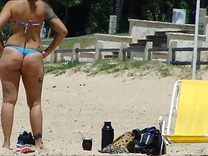 Tattooed girl's ass gets great shape when she crouches Picture 8