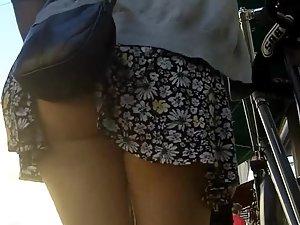 Accidental nudity because skirt got stuck on bicycle Picture 7