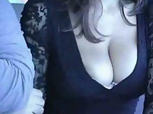 Sharply dressed woman's nipple gets out Picture 1