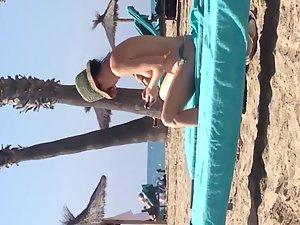 Topless lady talking on a phone Picture 8