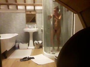 Peeping her naked in and out of shower Picture 2
