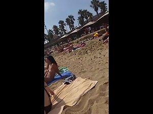 Gorgeous topless tits with pale tan line Picture 4