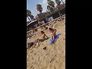 Gorgeous topless tits with pale tan line Picture 6