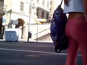 Hot girl in pink tights Picture 1