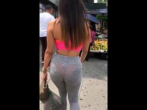 Pink thong seen on a majestic fit butt Picture 1