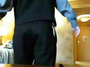 Sexy chick naked in front of room service Picture 2