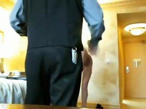 Sexy chick naked in front of room service Picture 4