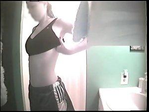 Sporty girl dressing after a hot shower Picture 8