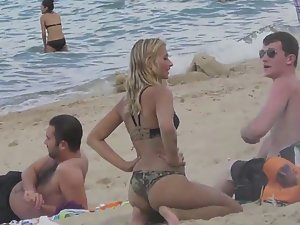 Her perfect ass got dirty from sand