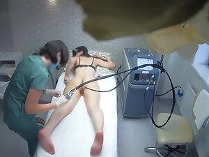 Spying on hair removal of a petite girl Picture 2