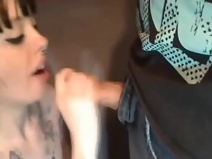 Punk girl sucks dick until a big cumshot Picture 6