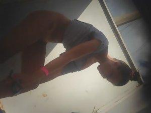 Teen girl dressing after a beach day Picture 7