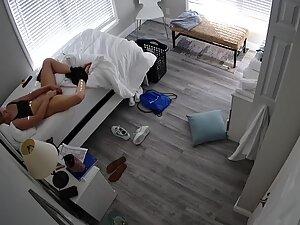 Spying on hot girl using hairbrush as dildo in hotel room Picture 7