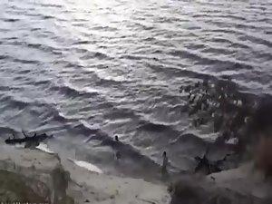 Wild plowing fully spied on a beach Picture 7